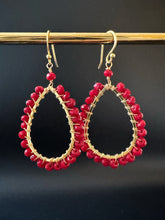 Load image into Gallery viewer, Gemstone Maxi teardrop earrings
