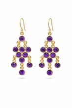 Load image into Gallery viewer, Inika Chandelier 10 gem cascading Earrings
