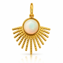 Load image into Gallery viewer, Natural Stone Sunburst Charm Pendant
