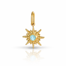 Load image into Gallery viewer, Gold Crystal sunburst star charms - 3 colours
