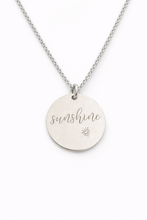 Load image into Gallery viewer, “Sunshine” disc Sterling Silver Necklace
