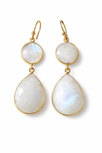 Load image into Gallery viewer, India Double gemstone drop earrings
