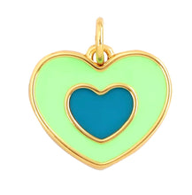Load image into Gallery viewer, Gold Boho Heart Enamel Pendant Necklace
