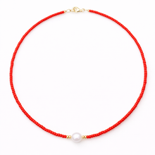 Load image into Gallery viewer, Colourful Freshwater Pearl Beaded 16” Choker Necklace
