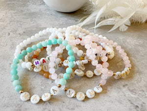 Semi Precious Stone “Mama” “Mum” Bracelets