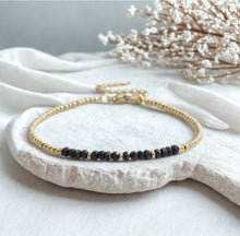 Load image into Gallery viewer, Delicate gemstone and gold stainless steel bracelets - various
