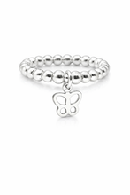 Load image into Gallery viewer, Open Butterfly Charm Bead Stretch Ring
