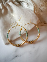 Load image into Gallery viewer, Miyuki Beaded Stainless Steel 30mm Hoop Earrings
