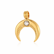 Load image into Gallery viewer, Crystal Gold horn charm - 4 colours

