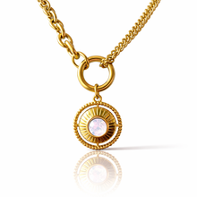 Load image into Gallery viewer, Crystal Charm Stainless Steel double row necklace

