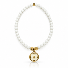 Load image into Gallery viewer, Ivory enamel clover charm bracelet
