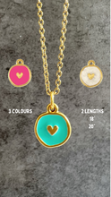 Load image into Gallery viewer, Gold Boho "Summer Vibes" Heart Enamel Pendant Necklace - 3 colours
