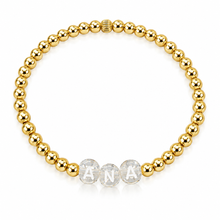 Load image into Gallery viewer, Gold fill Clear initial/name bead bracelet
