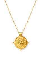 Load image into Gallery viewer, Sun Compass Gold Plated Stainless Steel necklace
