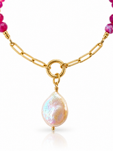 Load image into Gallery viewer, Pink Agate and Freshwater Pearl OOAK necklace
