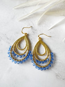 Ibiza teardrop double row beaded earrings