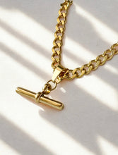Load image into Gallery viewer, T Bar Gold Plated Stainless Steel necklace - chunky chain
