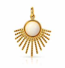Load image into Gallery viewer, Natural Stone Sunburst Charm Pendant
