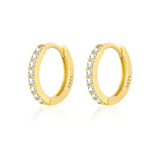 Load image into Gallery viewer, Crystal Coloured Stone Plain Huggie hoop earrings
