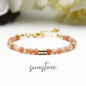 Gemstone and 14k Gold Filled Dainty Bracelet