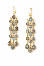Load image into Gallery viewer, Ilaa Chandelier 13 gem cascading Earrings
