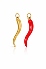 Load image into Gallery viewer, Maxi chilli charms - gold and red
