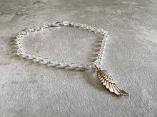 Load image into Gallery viewer, Sterling Silver Angel Wing Charm Chain Bracelet
