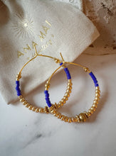 Load image into Gallery viewer, Miyuki Beaded Stainless Steel 30mm Hoop Earrings
