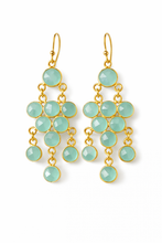 Load image into Gallery viewer, Inika Chandelier 10 gem cascading Earrings
