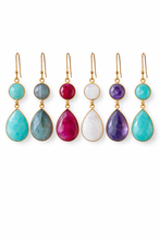 Load image into Gallery viewer, India Double gemstone drop earrings
