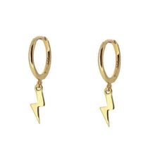 Load image into Gallery viewer, Lightning Bolt huggie hoop earrings
