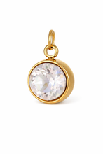 Load image into Gallery viewer, Chunky Crystal Gem Stainless Steel round charm
