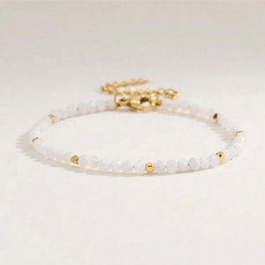Gemstone stainless steel bracelets - various
