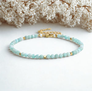 Gemstone stainless steel bracelets - various