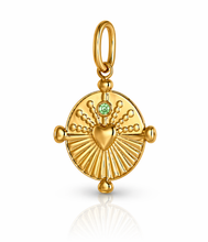 Load image into Gallery viewer, Gold Crystal sunburst heart charms - 3 colours

