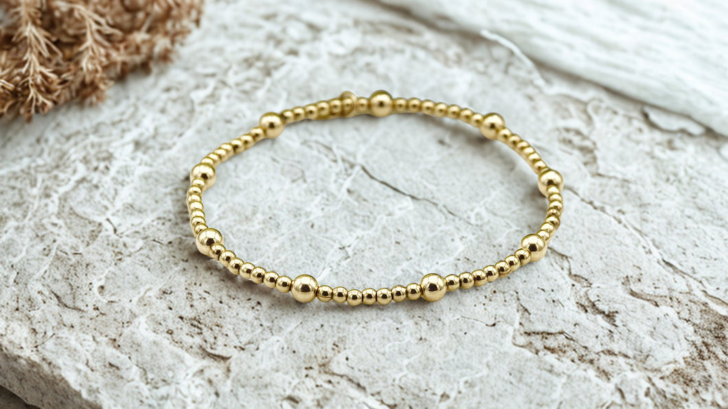 Gold Filled Simplicity 3mm/5mm Ball Mini Satellite Bracelet