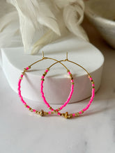 Load image into Gallery viewer, Miyuki Beaded Stainless Steel 40mm Hoop Earrings
