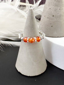 Cubic Zirconia Beaded Stretch Ring