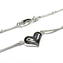 Load image into Gallery viewer, Sterling Silver Puff Heart Anklet
