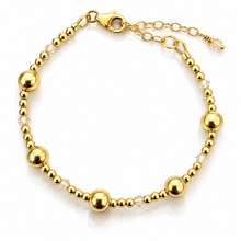 Load image into Gallery viewer, Gold Fill and Crystal Satellite bracelet
