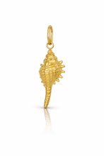 Load image into Gallery viewer, Large Gold Conch charm pendant

