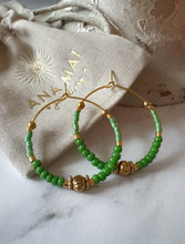 Load image into Gallery viewer, Miyuki Beaded Stainless Steel 30mm Hoop Earrings
