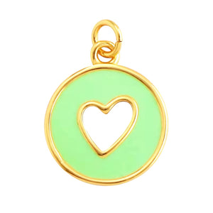 Gold Boho Heart Enamel Pendant Necklace