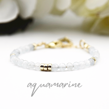 Load image into Gallery viewer, Gemstone and 14k Gold Filled Dainty Bracelet
