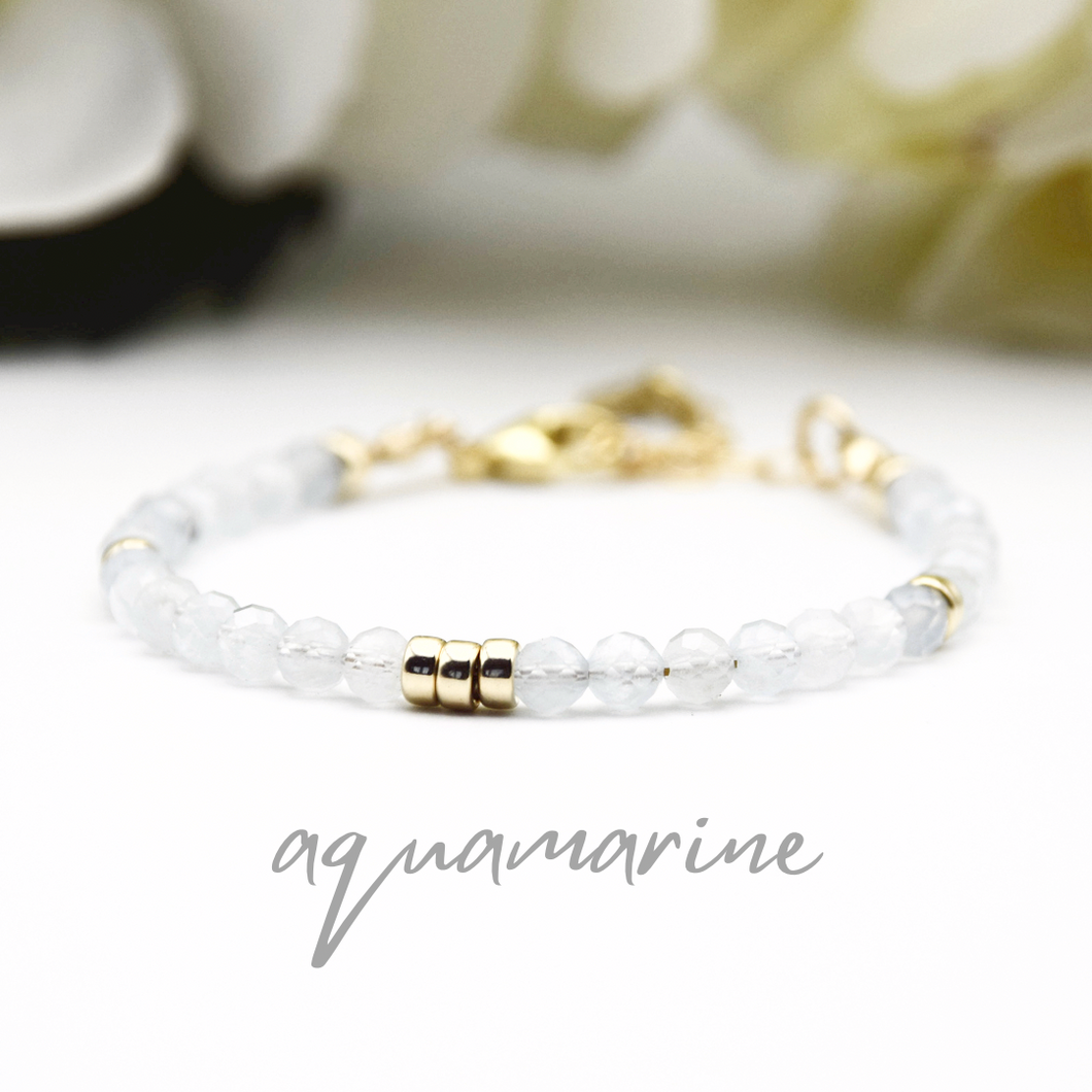 Gemstone and 14k Gold Filled Dainty Bracelet
