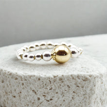Load image into Gallery viewer, 6mm Gold Ball Beaded Stretch Ring

