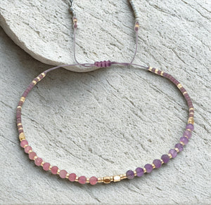 Gemstone and Miyuki friendship bracelets - various