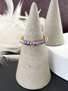 Cubic Zirconia Beaded Stretch Ring