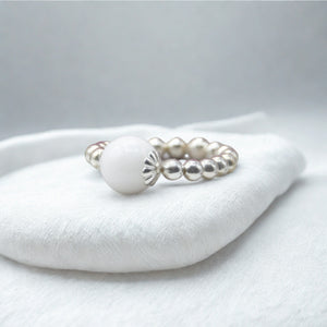 8mm Gemstone Beaded Stretch Ring - various