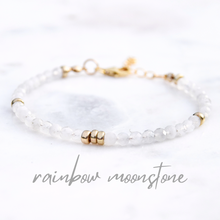 Load image into Gallery viewer, Gemstone and 14k Gold Filled Dainty Bracelet
